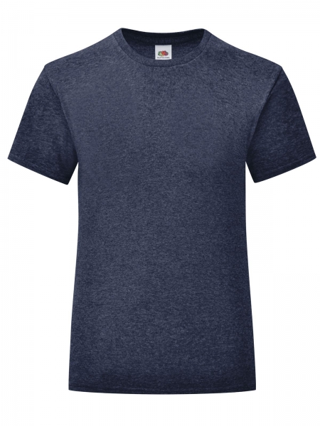 t-shirt-bambina-iconic-fruit-of-the-loom-vintage heather navy.jpg